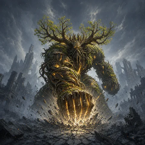 World-Titan, a legendary Verdant card
